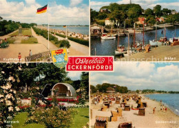 73181307 Eckernfoerde Kurstrand Promenade Hafen Kurpark Konzertpavillon Badestra - Eckernfoerde