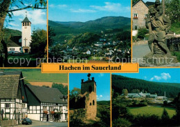 73180999 Hachen Sauerland Kirche Panorama Denkmal Fachwerkhaeuser Ruine Hachen S - Sundern