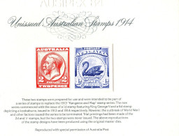 Australia 1984 Replica Card  Unissued Stamps 1914 - Briefe U. Dokumente