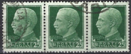 1929 Regno D'italia U IT248 Imperiale Striscia 3 Val Fu - Oblitérés