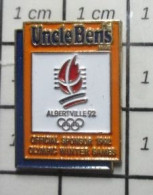 610e  Pin's Pins / Beau Et Rare / JEUX OLYMPIQUES / OFFICIAL SPONSOR UNCLE BEN'S ALBERTVILLE 92 - Olympic Games