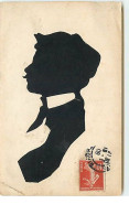 N°13465 - Silhouette - Homme Moustachu Avec Une Casquette - Scherenschnitt - Silhouette