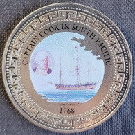 UK Trade Dollar 1998. Captain Cook In South Pacific. HMS Endeavor. 1768 - 2 Pounds