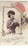 N°14551 - Vive Sainte Catherine - Photo D'une Femme Tenant Un Bouquet De Marguerite - Bonne Rose - Sainte-Catherine