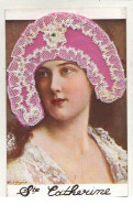 N°14557 - Sainte Catherine - Photo D'un Femme Portant Un Bonnet Rose Et En Dentelle Blanche - Abel Boyé - Sainte-Catherine