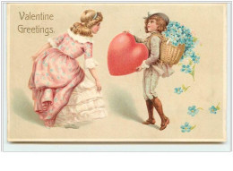 N°5084 - Carte Gaufrée - Valentine Greetings - Garçon Présentant Son Coeur - Valentijnsdag