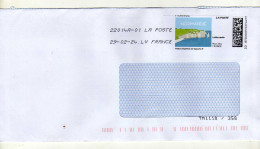 Enveloppe FRANCE Avec Vignette Affranchissement Lettre Verte Oblitération LA POSTE 22014A-01 29/02/2024 - 2010-... Geïllustreerde Frankeervignetten