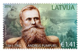 Latvia Lettland Lettonie 2016 Andrew Pumpur Poet Stamp MNH - Lettonie