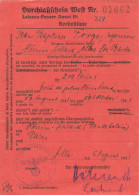 LAISSER PASSER FRONTIERE GUERRE - AUTORITE ALLEMANDE - OCCUPATION - LILLE - AOUT/SEPT 1941 - W.W.2. - Format (10,5x15cm) - Documenti