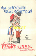 Politique, Illustrateur Effel, Rencontre Franco-Soviétique, Mariane Et Russe Qui S'embrassent, Tirage Limité Numéroté - Ereignisse