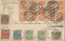 DENMARK - EXCEPTIONAL SOUVENIR PC OF THE COPENHAGEN PHILATELIC EXHIBITION OF SEPTEMBER 1902 SENT TO FRANCE - 1902 - Storia Postale