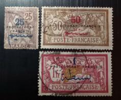 Maroc 1914 -1921 French Post In Morocco Postage Stamps Overprinted "PRETECTORAT FRANCAIS" - Usados