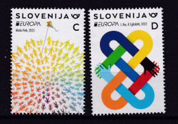 2285 Slowenien Slovenia 2023 Mi.No. 1578 - 1579 ** MNH Europa CEPT PEACE The Highest Value Of Humanity - 2023