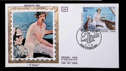 CL, FDC, 1 Er Jour, Monaco. A, 8-11-82, Edouard Manet, En Bateau - Covers & Documents