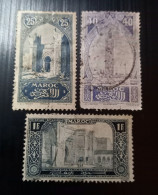 Maroc Poste Française 1917/1923 Porte De Chella – Rabat &  La Koutoubia – Marrakech - Oblitérés