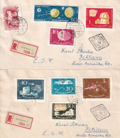 Ungary Magyar 1959 Space 2 X Cover International Geophysical Year 5fo Vanguard 60f Lunik 1 And... - Lettres & Documents