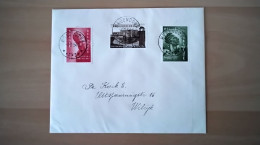 Nr.943/945 Nationaal Gedenkteken Politieke Gevangenen  Afstempeling Breendonk 4-8-54. - Storia Postale