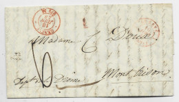 HELVETIA SUISSE LETTRE COVER CACHET ROUGE GENEVE 10 JUIN 1848 8 1/2 M POUR LA FRANCE - 1843-1852 Federal & Cantonal Stamps