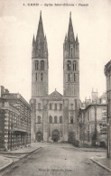 FRANCE - Caen - Vue D'ensemble De L'église Saint Etienne - Façade - Vue De L'extérieur - Carte Postale Ancienne - Caen