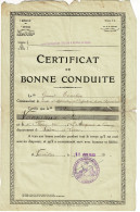 Certificat De Bonne Conduite, Cachet & Griffe Ecole Application Infanterie & Chars De Combat - 1935, Général Touchon - Documenti