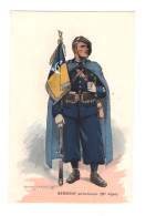 MILITARIA. ILLUSTRATEUR EDMOND LAJOUX. 1939. SERGENT PORTE DRAPEAU ( BATAILLON ALPIN ) - Uniformes