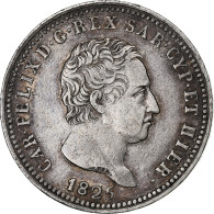 États Italiens, SARDINIA, Carlo Felice, 2 Lire, 1825, Turin, Argent, TTB+ - Piémont-Sardaigne-Savoie Italienne
