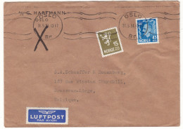 Norvège - Lettre De 1951 - Oblit Oslo - - Lettres & Documents