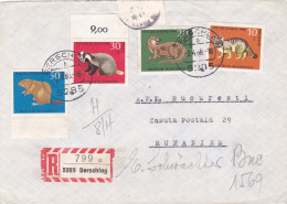 GERMANY ANIMALS STAMPS ON COVERS 1969,REGISTERED COVER - Roditori