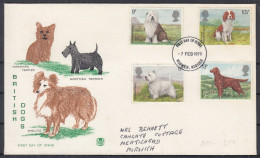 Great Britain GB 1979 QEII / Norwich Norfolk ⁕ British DOGS Mi.781-784 ⁕ FDC Cover Traveled - 1971-80 Ediciones Decimal