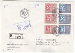 Norvège - Lettre Recom De 1972 - Oblit Oslo - Timbres Sur Timbres - - Lettres & Documents