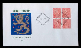 CL, Lettre, FDC, Suomi-Finland, Helsinki, 12-2-73, Bloc De 4 Timbres - Briefe U. Dokumente