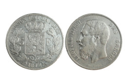 BELGIO !!! 5 FRANCS 1872 IN ARGENTO KM# 24 - 5 Frank