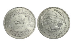 EGITTO !!! 1 POUND STERLINA 1968 DIGA DI ASSUAN IN ARGENTO KM# 415 - Egipto