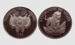 NIGER !!! 10 FRANCS 1968 PROOF IN ARGENTO - Níger