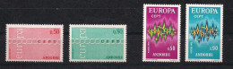 Cept 1970-1971 Andorre Français Andorra Yvertn° 212-213 Et 217-218 *** MNH   Cote 91 € - 1971