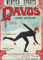 CPM   Reproduisant Les Affiches Publicitaire  De   Davos Winter Sports  Grisons Switzerland   Patinage - Kunstschaatsen
