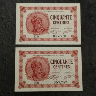 LOT 2 * BILLET SUIVI 50 CENTIMES 10 03 1920 CHAMBRE DE COMMERCE FRANCE / BANKNOTE - Camera Di Commercio