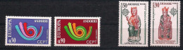 Cept 1973-1974 Andorre Français Andorra Yvertn° 226-227 Et 237-238 *** MNH   Cote 95 € - 1974