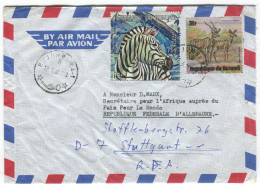 Cover Burundi 1980 Bujumbura Zebra Lesser Kudu - Cartas & Documentos