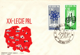 Poland 1964 20 Anniv Of The Polish People ,First Day Cover C - FDC