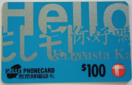 Hongkong $100 Prepaid - Hello ( Exp. Date 31/03/99 ) - Hongkong
