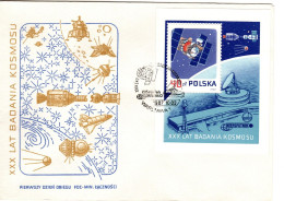 Poland 1987 1st Artificial Satellite Sputnik Mini Sheet FDC - FDC