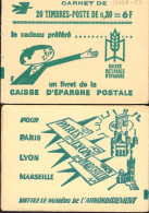 CARNET 1331A-C 2 COQ De DECARIS "CAISSE D'EPARGNE POSTALE" Fermé. Prix Le Plus Bas De DELCAMPE. - Modern : 1959-…