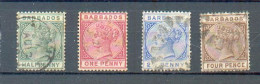 B 148  - Barbades - YT 39-40-41-44 ° Obli - Barbados (...-1966)
