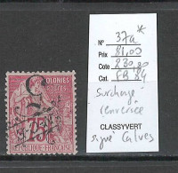 Nouvelle Calédonie - Yvert 37a* - Surcharge Renversée - SIGNE CALVES - Unused Stamps