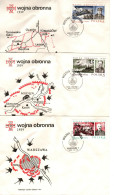 Poland 1988 Battle Scenes Set 3 First Day Covers Paper Folds - FDC