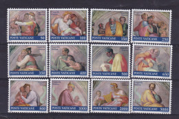 1991 Vaticano Vatican CAPPELLA SISTINA  SISTINE CHAPEL Serie Di 12 Valori MNH** MICHELANGELO Pittura Painting - Religious