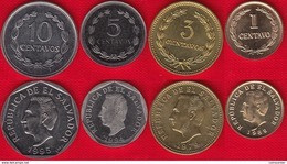 El Salvador Set Of 4 Coins: 1 - 10 Centavos 1974-1995 UNC - Salvador