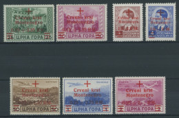 MONTENEGRO 29-35 **, 1944, Rotes Kreuz, Postfrischer Prachtsatz, Fotobefund Kleymann, Mi. (400.-) - Occup. Tedesca: Montenegro