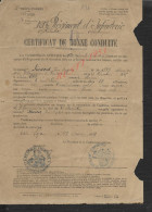 MILITARIA CERTIFICAT DE BONNE CONDUITE MILITAIRE SOLDAT SICARD JEAN BATISTE DU 121e À SAINT EBLE , LANGEAC LYON 1889 : - Documenti